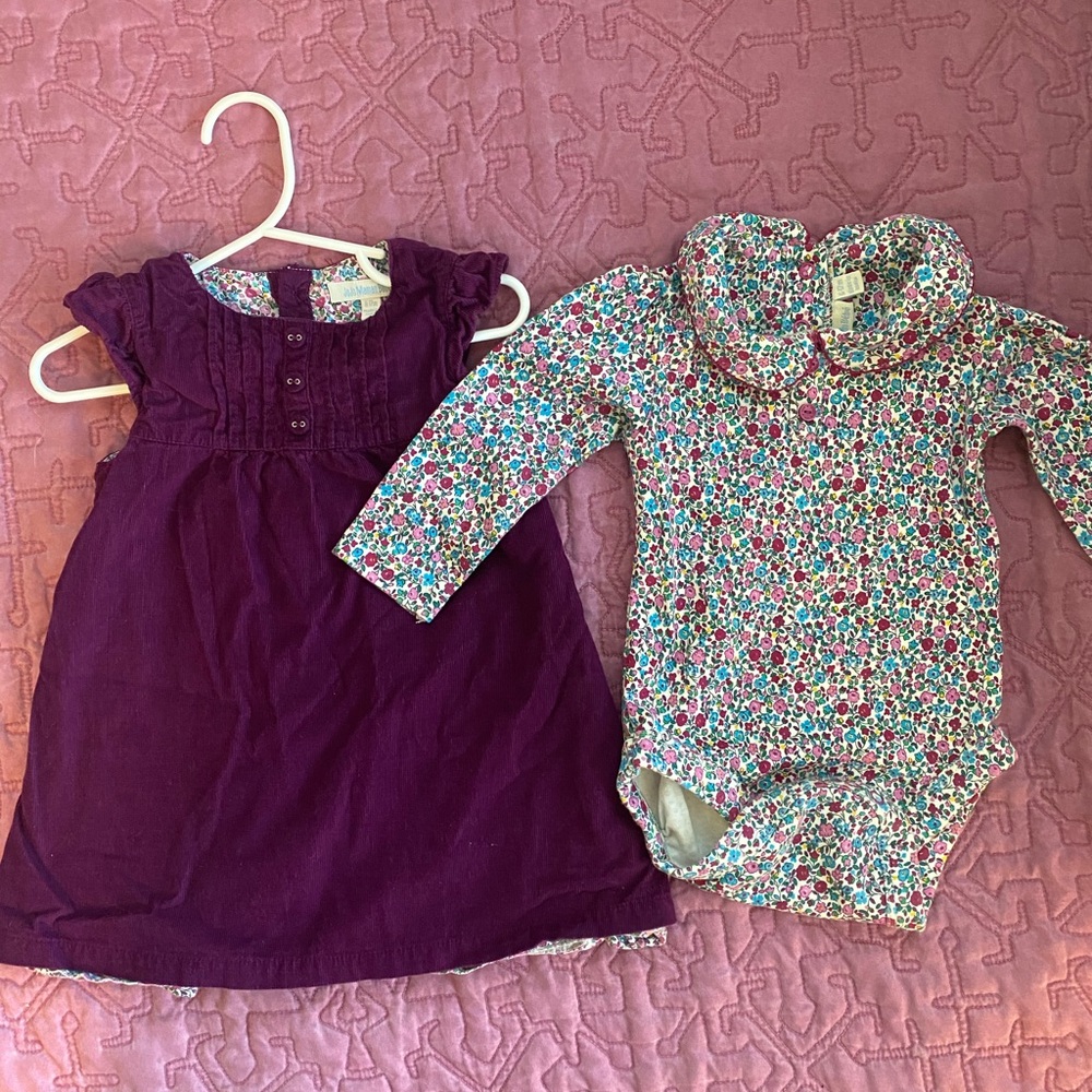 JoJo Maman Bébé dress and matching onesie